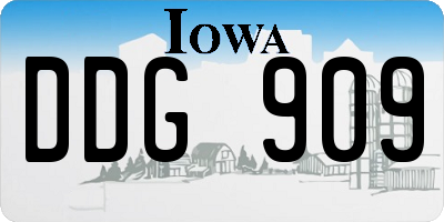 IA license plate DDG909