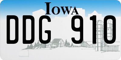 IA license plate DDG910