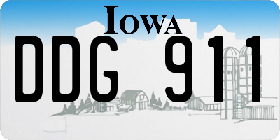 IA license plate DDG911