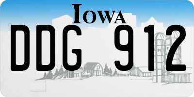 IA license plate DDG912