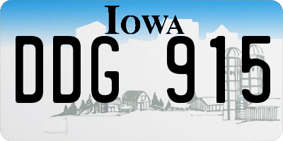 IA license plate DDG915