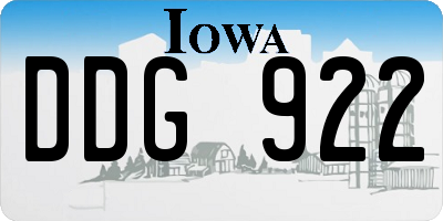 IA license plate DDG922