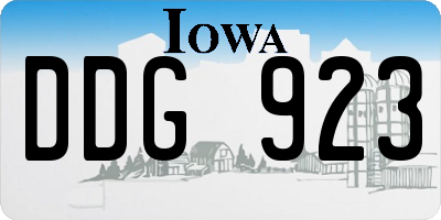 IA license plate DDG923