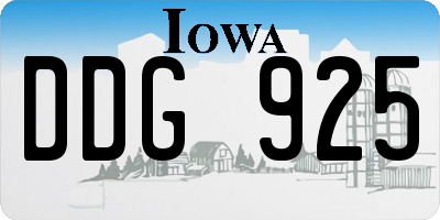 IA license plate DDG925
