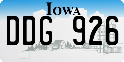 IA license plate DDG926