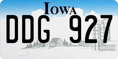 IA license plate DDG927