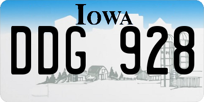 IA license plate DDG928