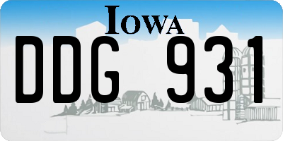 IA license plate DDG931