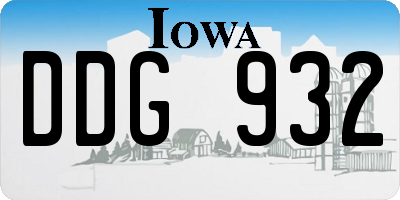 IA license plate DDG932