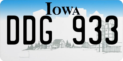 IA license plate DDG933