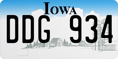 IA license plate DDG934