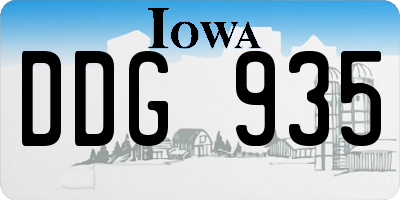 IA license plate DDG935