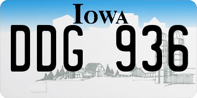 IA license plate DDG936