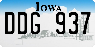IA license plate DDG937
