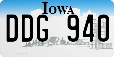 IA license plate DDG940