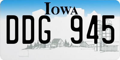 IA license plate DDG945