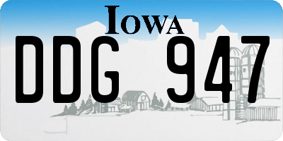 IA license plate DDG947