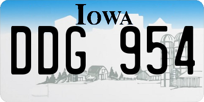 IA license plate DDG954