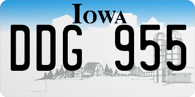 IA license plate DDG955