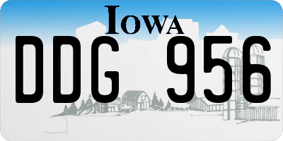 IA license plate DDG956