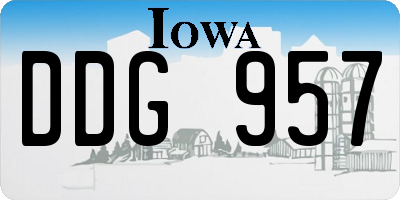 IA license plate DDG957