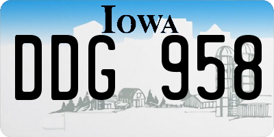 IA license plate DDG958