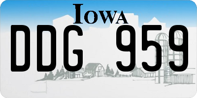 IA license plate DDG959