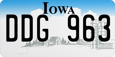 IA license plate DDG963