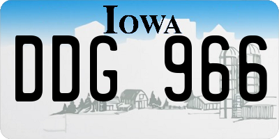 IA license plate DDG966