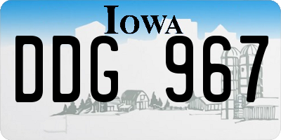 IA license plate DDG967