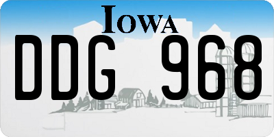 IA license plate DDG968