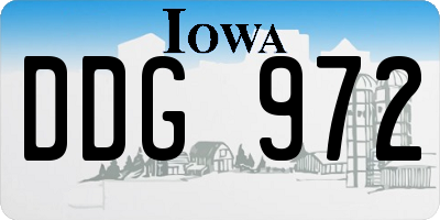 IA license plate DDG972