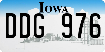 IA license plate DDG976