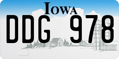 IA license plate DDG978