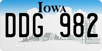 IA license plate DDG982