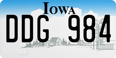 IA license plate DDG984