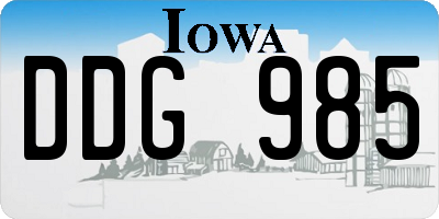 IA license plate DDG985