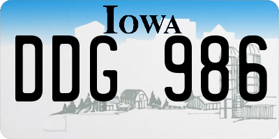 IA license plate DDG986