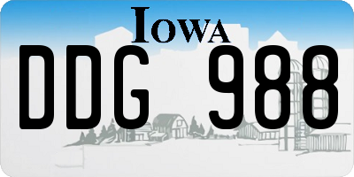 IA license plate DDG988