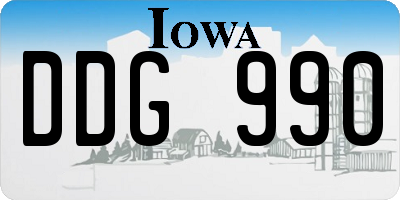 IA license plate DDG990