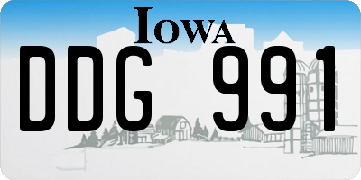 IA license plate DDG991