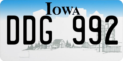 IA license plate DDG992