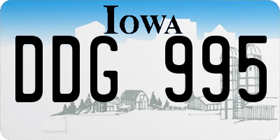 IA license plate DDG995