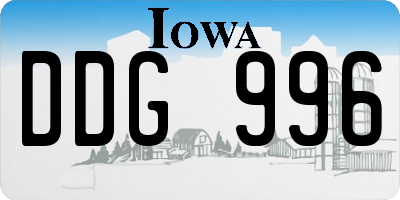 IA license plate DDG996