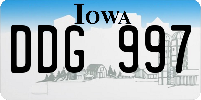 IA license plate DDG997