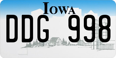 IA license plate DDG998