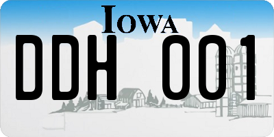 IA license plate DDH001