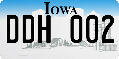 IA license plate DDH002