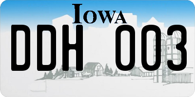 IA license plate DDH003