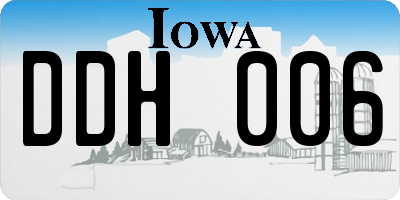 IA license plate DDH006
